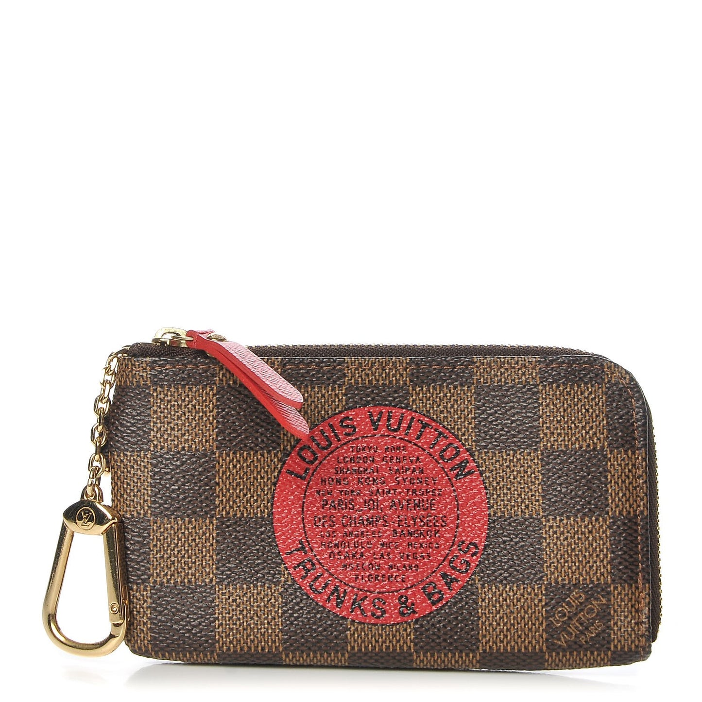 Damier Ebene Complice Trunks and Bags Key Pouch Red
