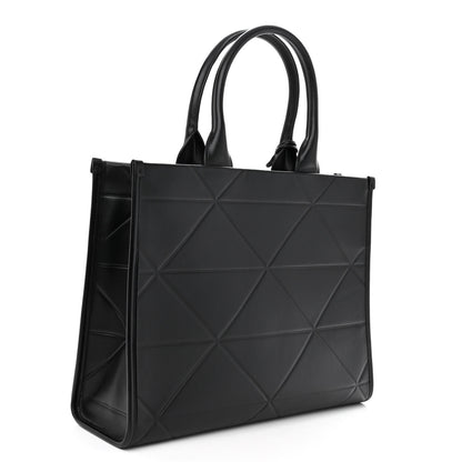 Prada Soft Calfskin Triangolo Symbole Embossed Medium Tote Black 3 of 9