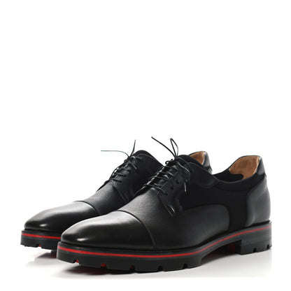 Christian Louboutin Smooth Textured Calfskin Mika Sky Mens Flats 46 Black 3 of 9