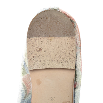 Chanel Crepe Calfskin Floral Printed Metallic Calfskin CC Mocassin Loafers 39 Multicolor 9 of 11