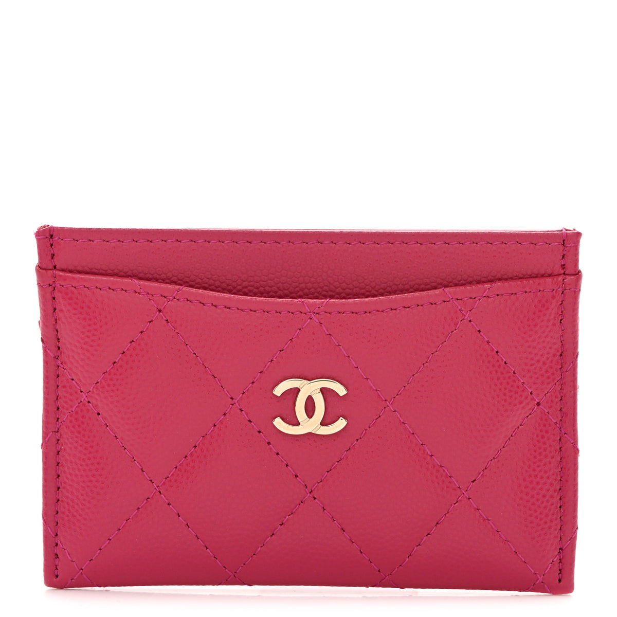 Chanel Caviar Quilted Card Holder Fuchsia 1 of 8