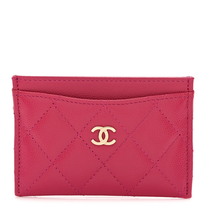 Chanel Caviar Quilted Card Holder Fuchsia 1 of 8