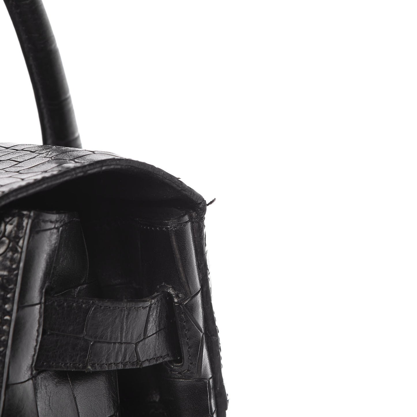 Calfskin Crocodile Embossed Bayswater Black