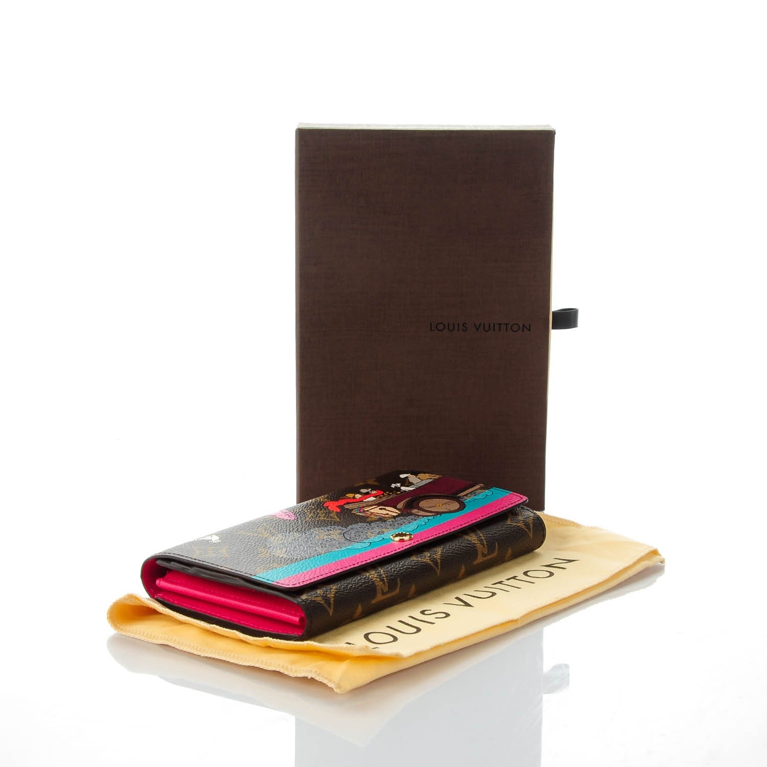 Louis Vuitton Monogram 2015 Christmas Animation Sarah Wallet Hibiscus 4 of 7