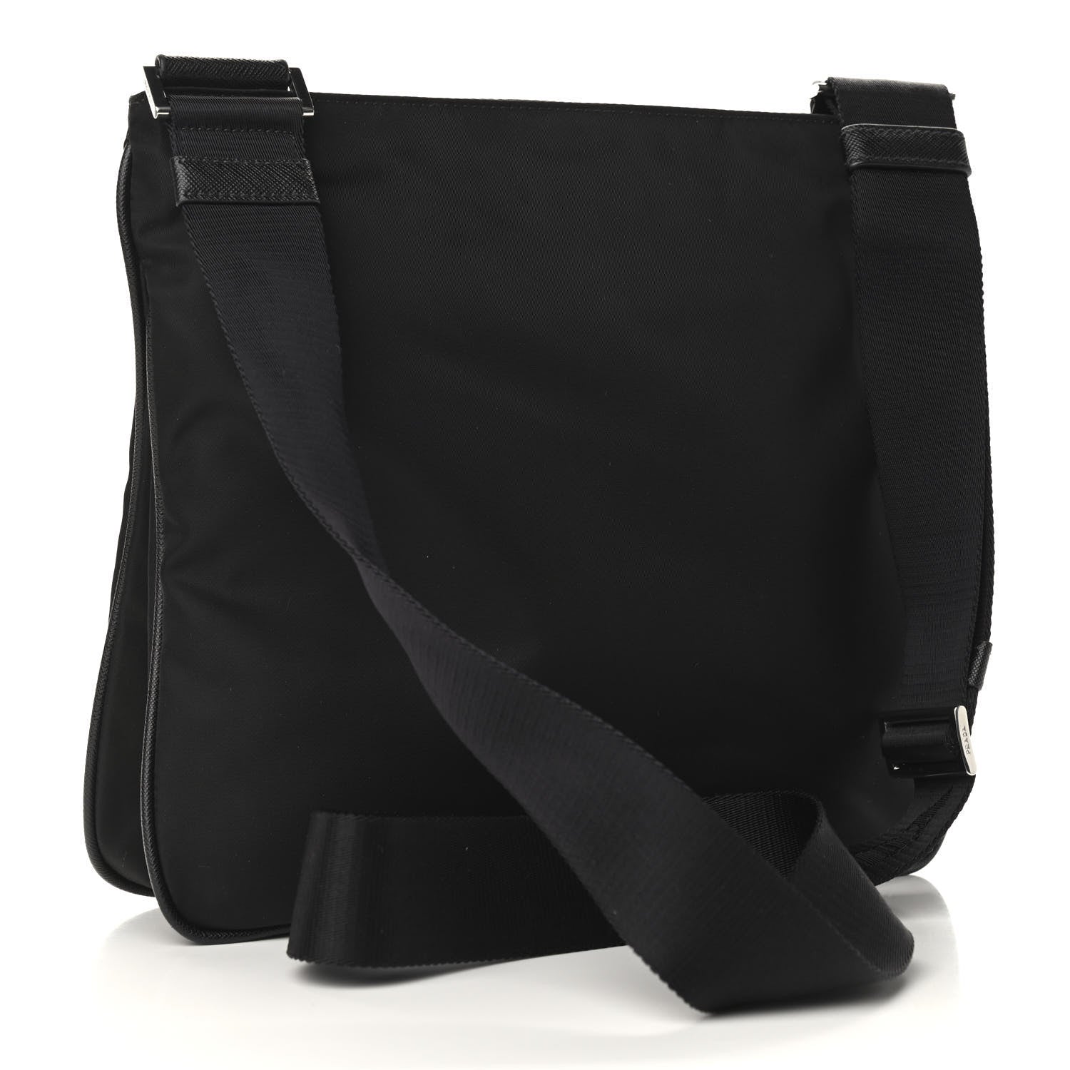 Prada Nylon Vela Flat Messenger Bag Black 3 of 9