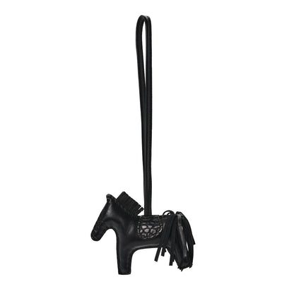 Hermes Milo Lambskin Matte Alligator Touch Grigri Rodeo Horse Bag Charm PM So Black 1 of 4
