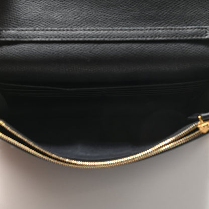 Fendi Vitello Cruise F is Fendi Bi-Color FF 1974 Embossed Medium Envelope Wallet On Chain Black Maya 5 of 10