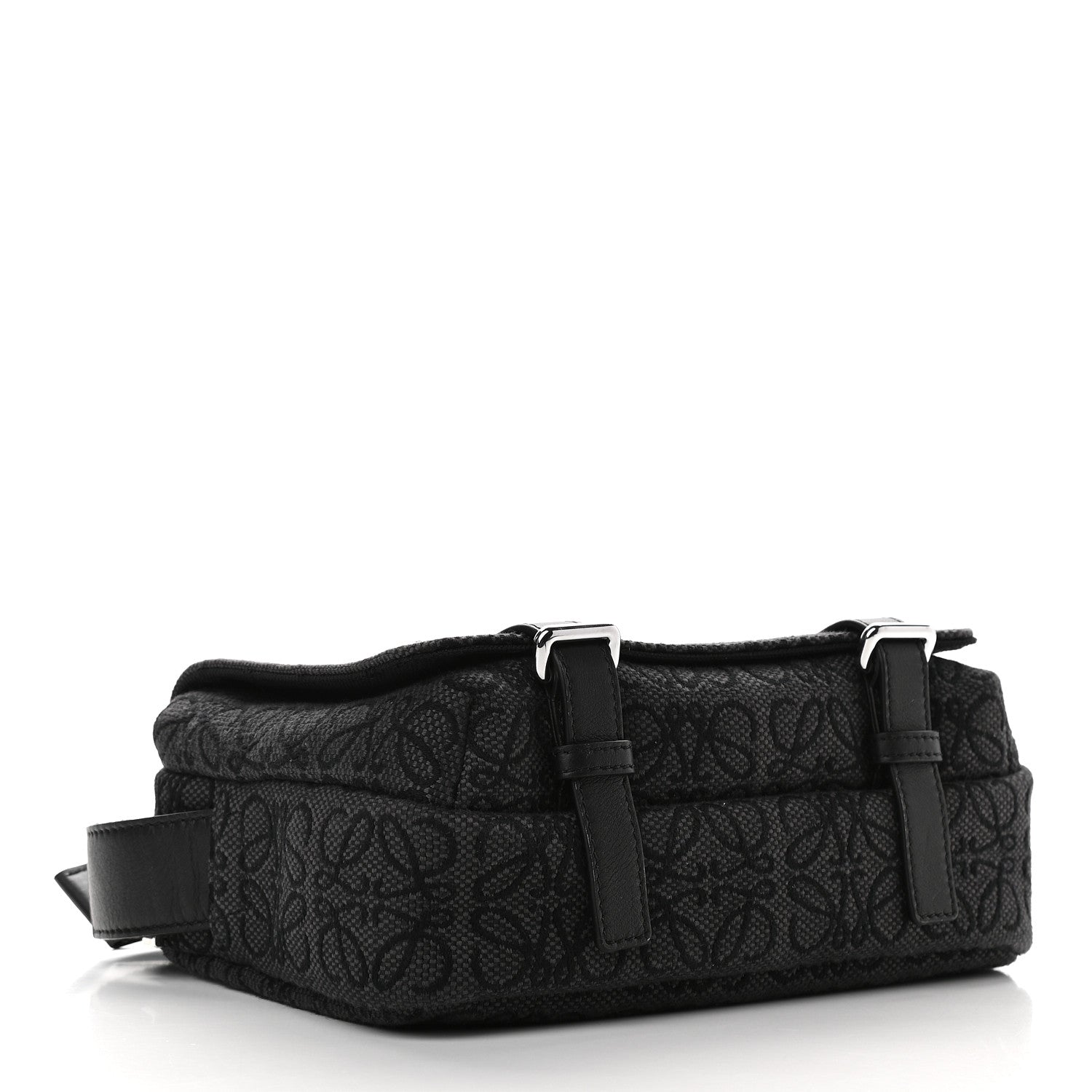 Loewe Jacquard Anagram Calfskin Military Messenger Bag Anthracite Black 4 of 8