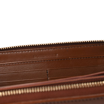 Burberry House Check Bridle Calfskin Ziggy Zip Around Wallet Dark Tan 8 of 11