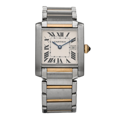 Cartier Stainless Steel 18K Yellow Gold 25mm Tank Francaise Quartz Watch 1 of 4