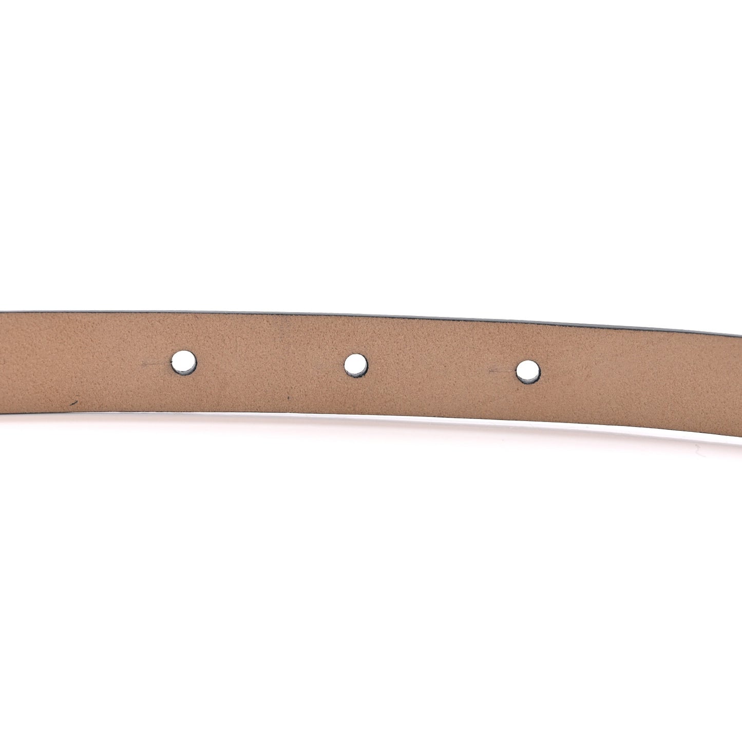 Striated Patent CC Logo Skinny Belt Dark Grey