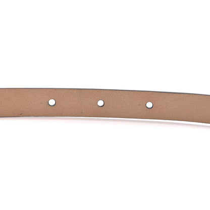 Chanel Striated Patent CC Logo Skinny Belt Dark Grey 6 of 6