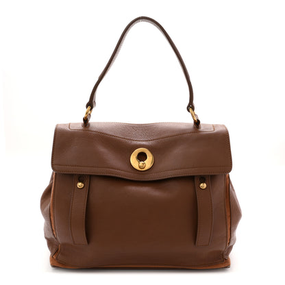 Saint Laurent Calfskin Canvas Medium Muse Two Brown 1 of 13