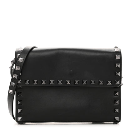 Valentino Garavani Vitello Monochrome Flap Crossbody Bag Black 1 of 9