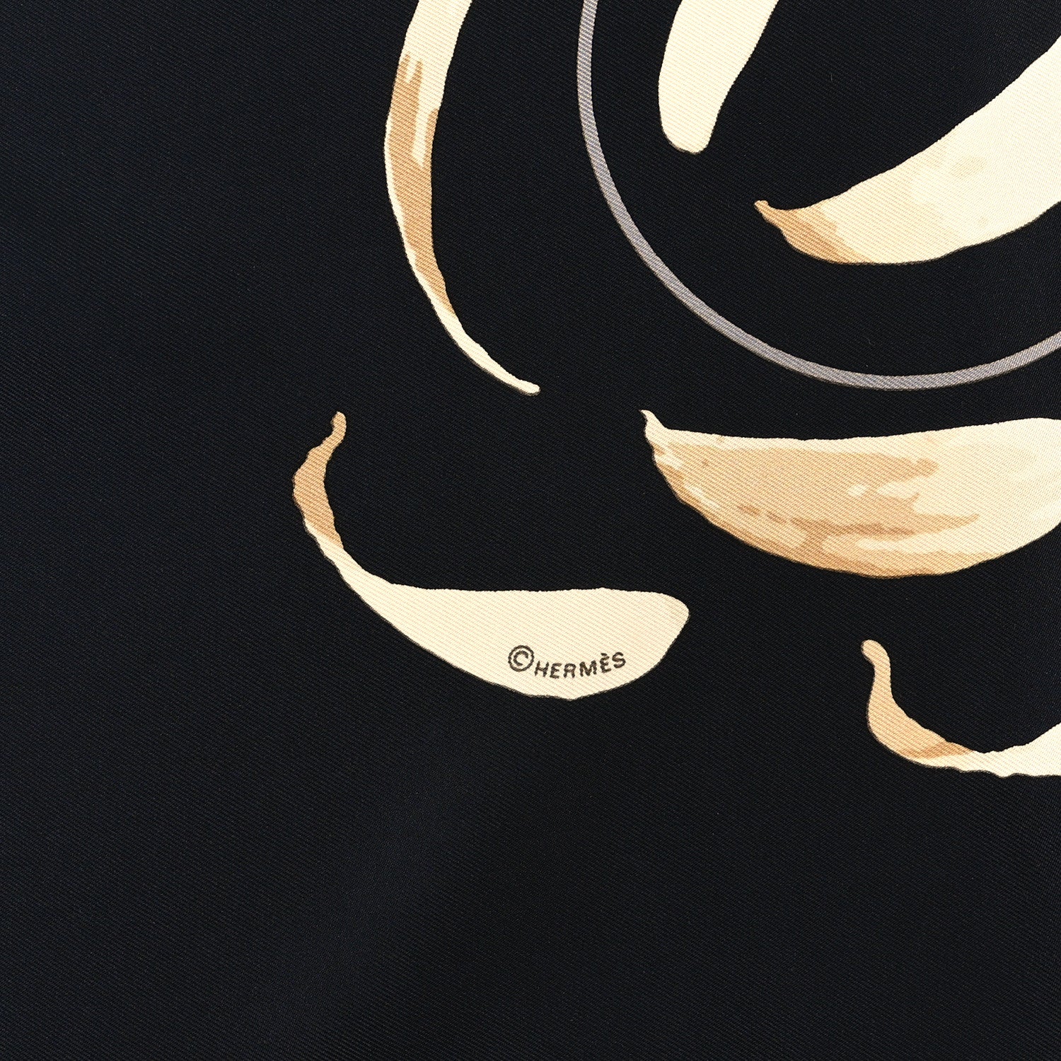 Hermes Silk Au Gre du Vent Scarf 90 Black 3 of 4