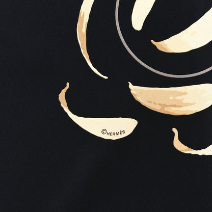 Hermes Silk Au Gre du Vent Scarf 90 Black 3 of 4
