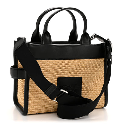 Marc Jacobs Calfskin Woven Straw Small The Tote Bag Natural 3 of 14