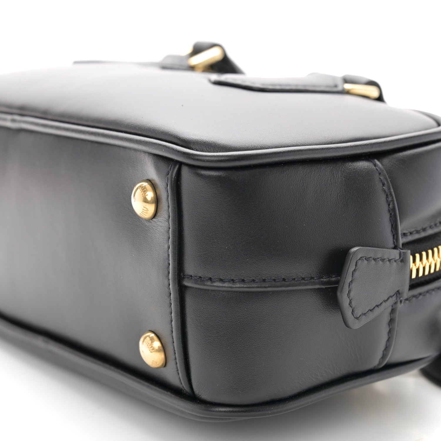 Miu Miu Calfskin Mini Arcadie Top Handle Bag Black 9 of 10
