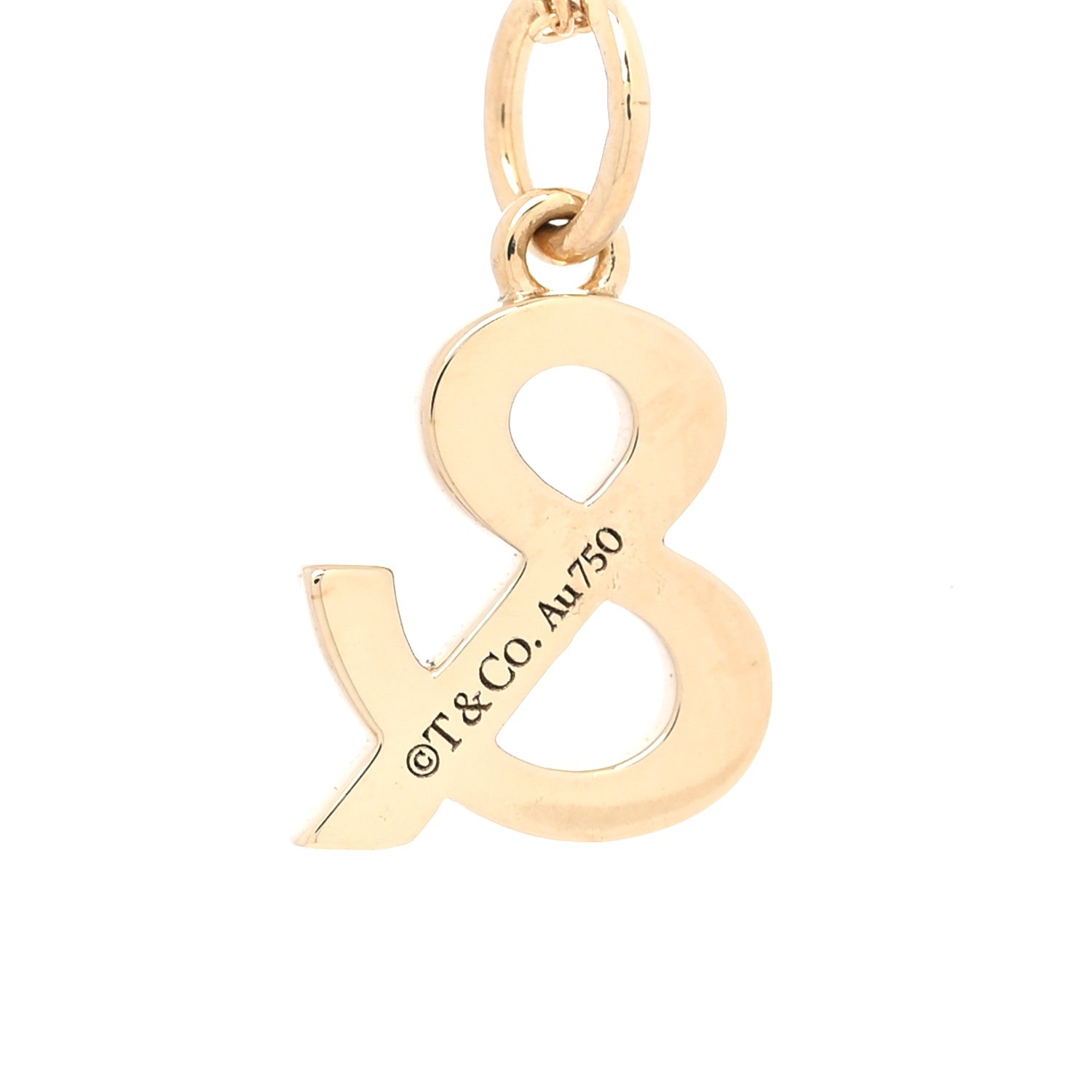 Tiffany 18K Yellow Gold Ampersand Pendant Necklace 3 of 6