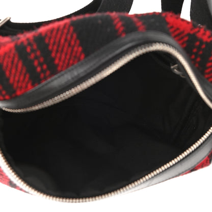 Saint Laurent Wool Tartan City Belt Bag Red Black 5 of 10