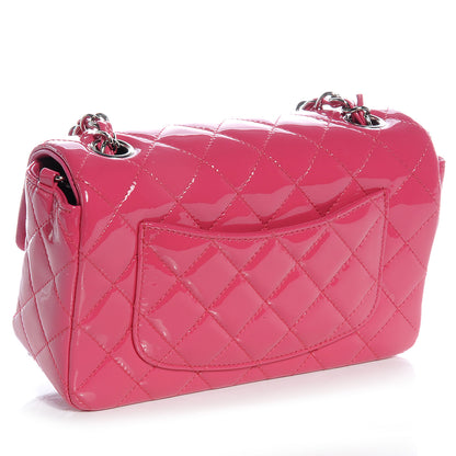 Chanel Patent Quilted Mini Flap Fuchsia 3 of 9
