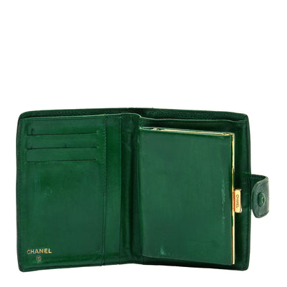 Chanel Caviar Timeless CC French Wallet Green 5 of 7