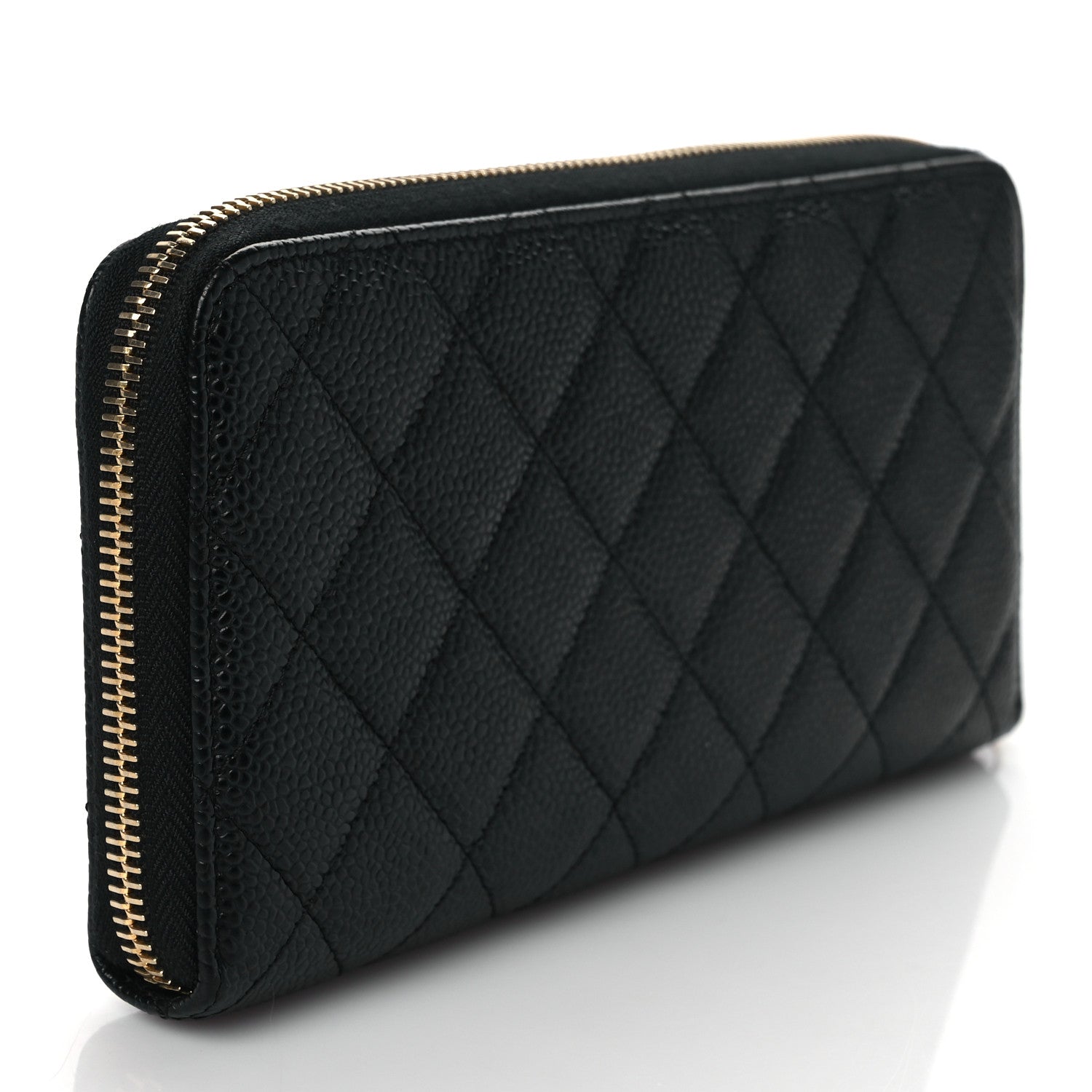 Chanel Caviar Quilted Large Gusset Zip Around Wallet Black 3 of 8