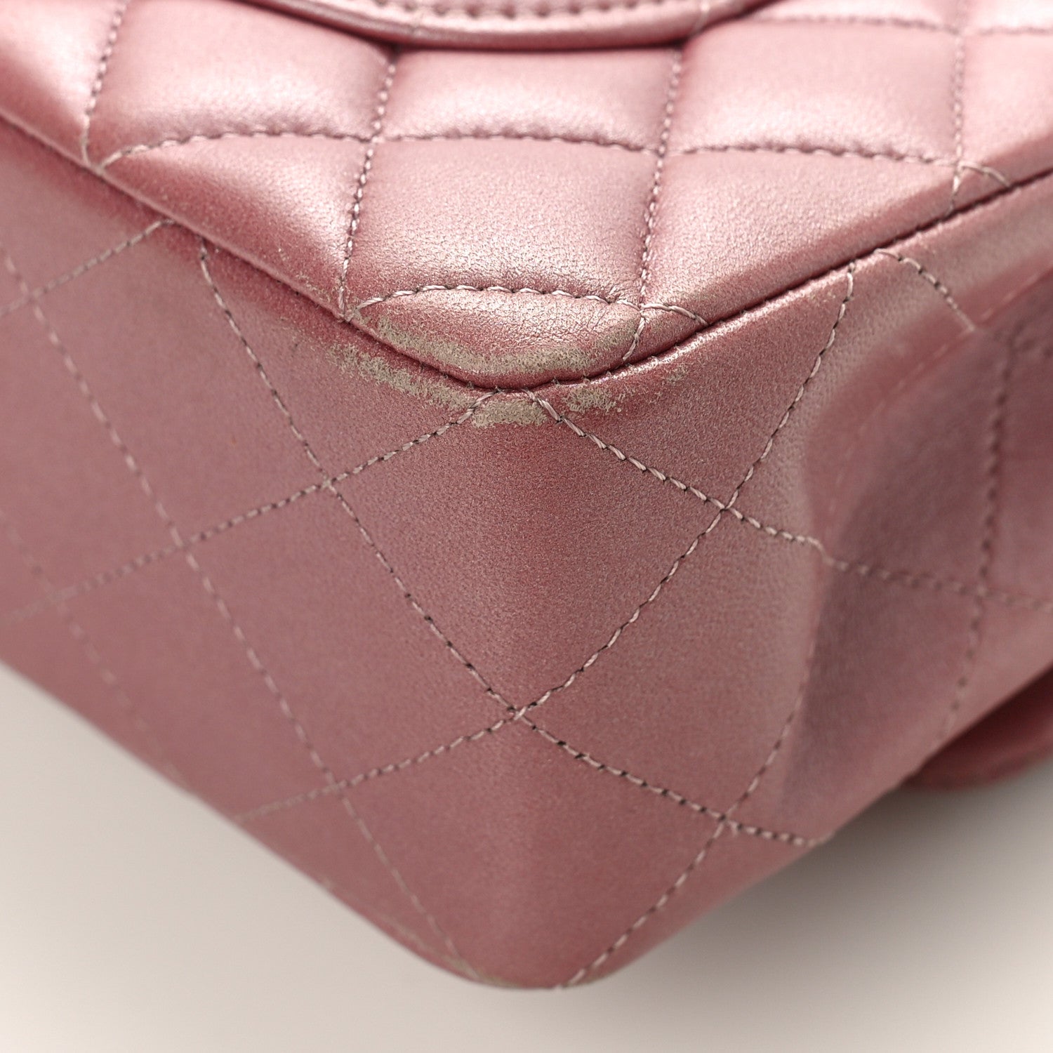 Chanel Metallic Lambskin Quilted Small Double Flap Pink 11 of 16