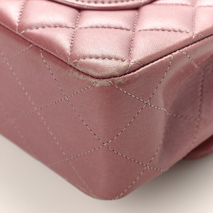 Chanel Metallic Lambskin Quilted Small Double Flap Pink 11 of 16