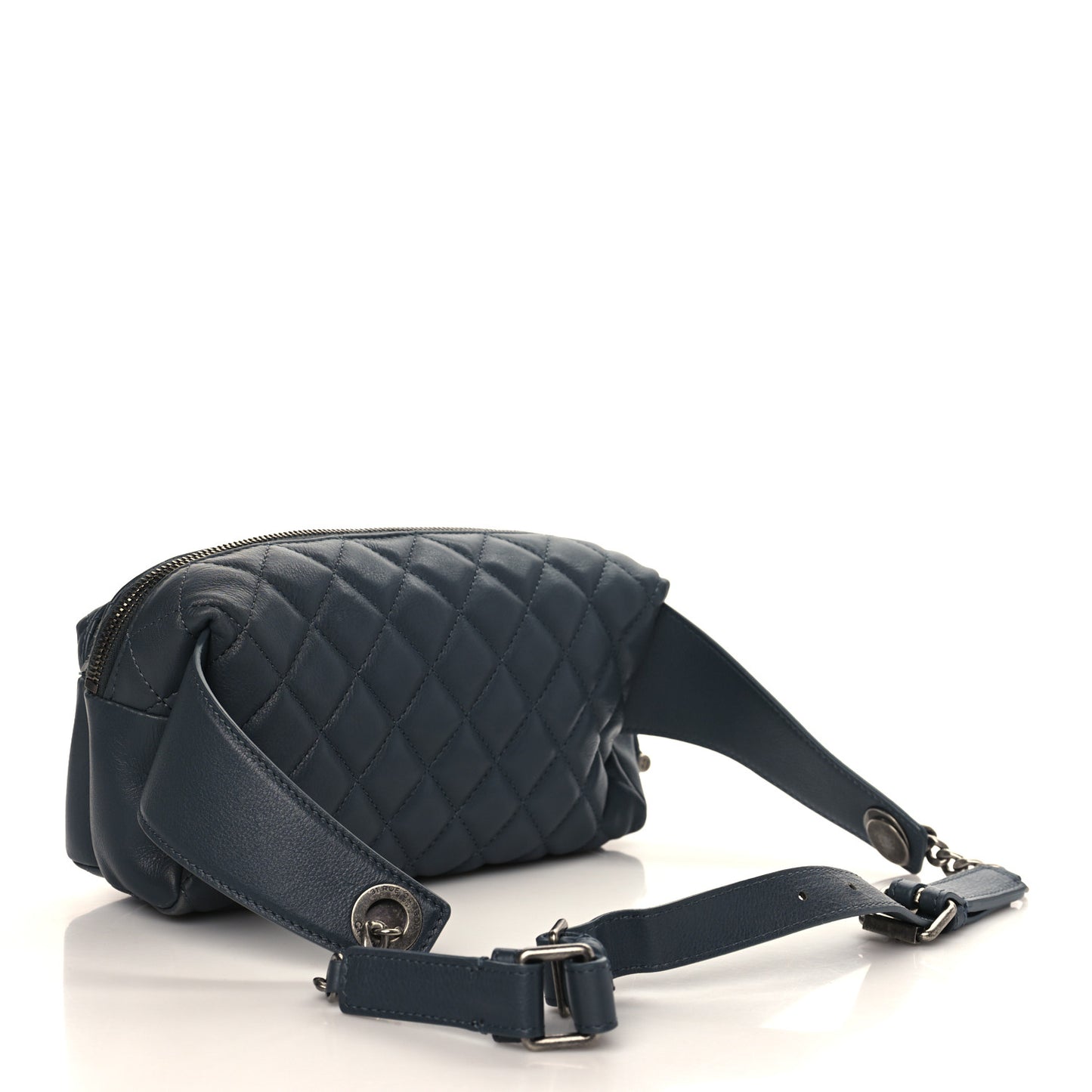 Calfskin Quilted Waist Bag Dark Grey
