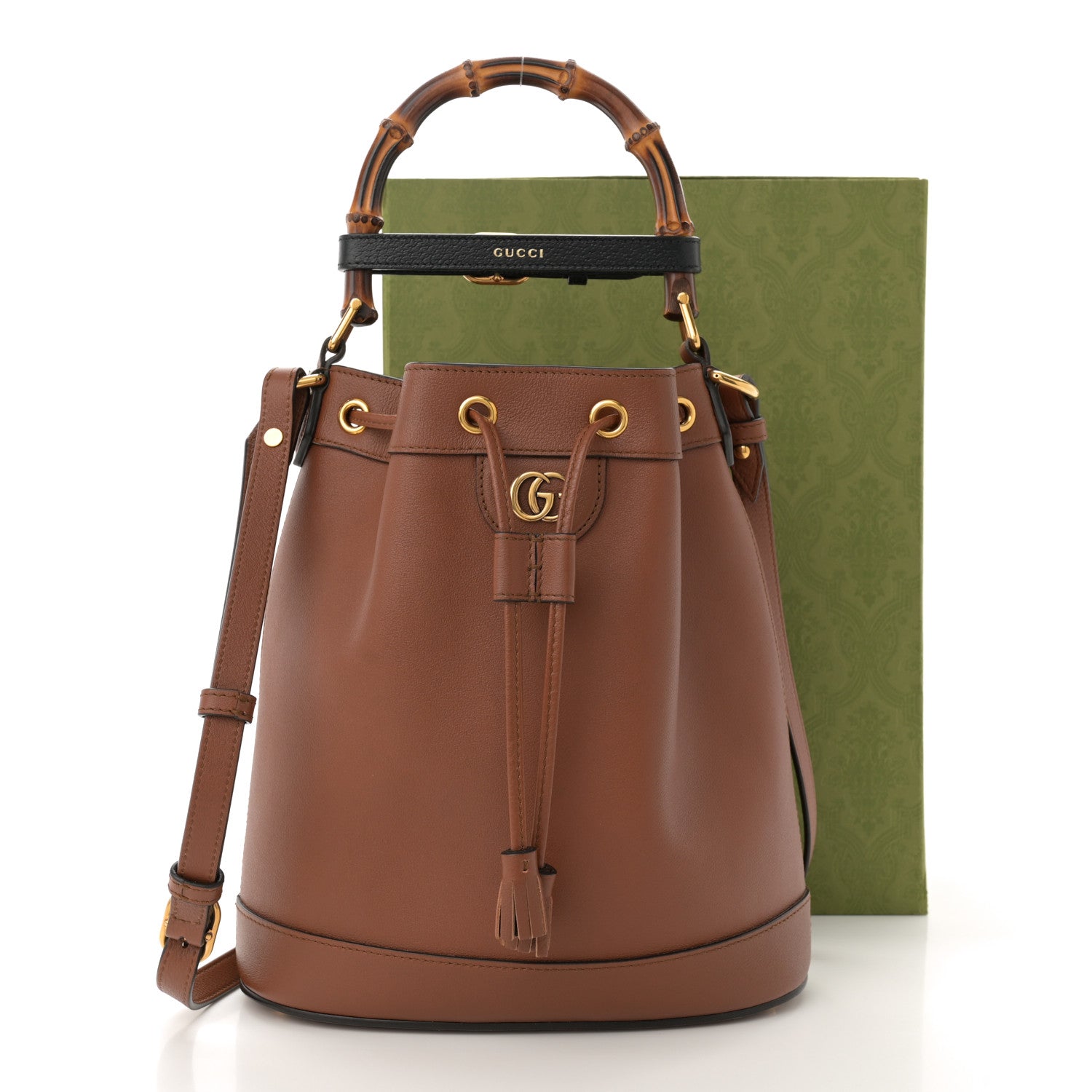 Gucci Softy Wonka Textured Dollar Calfskin Small Diana Bucket Bag Cuir Black 13 of 13