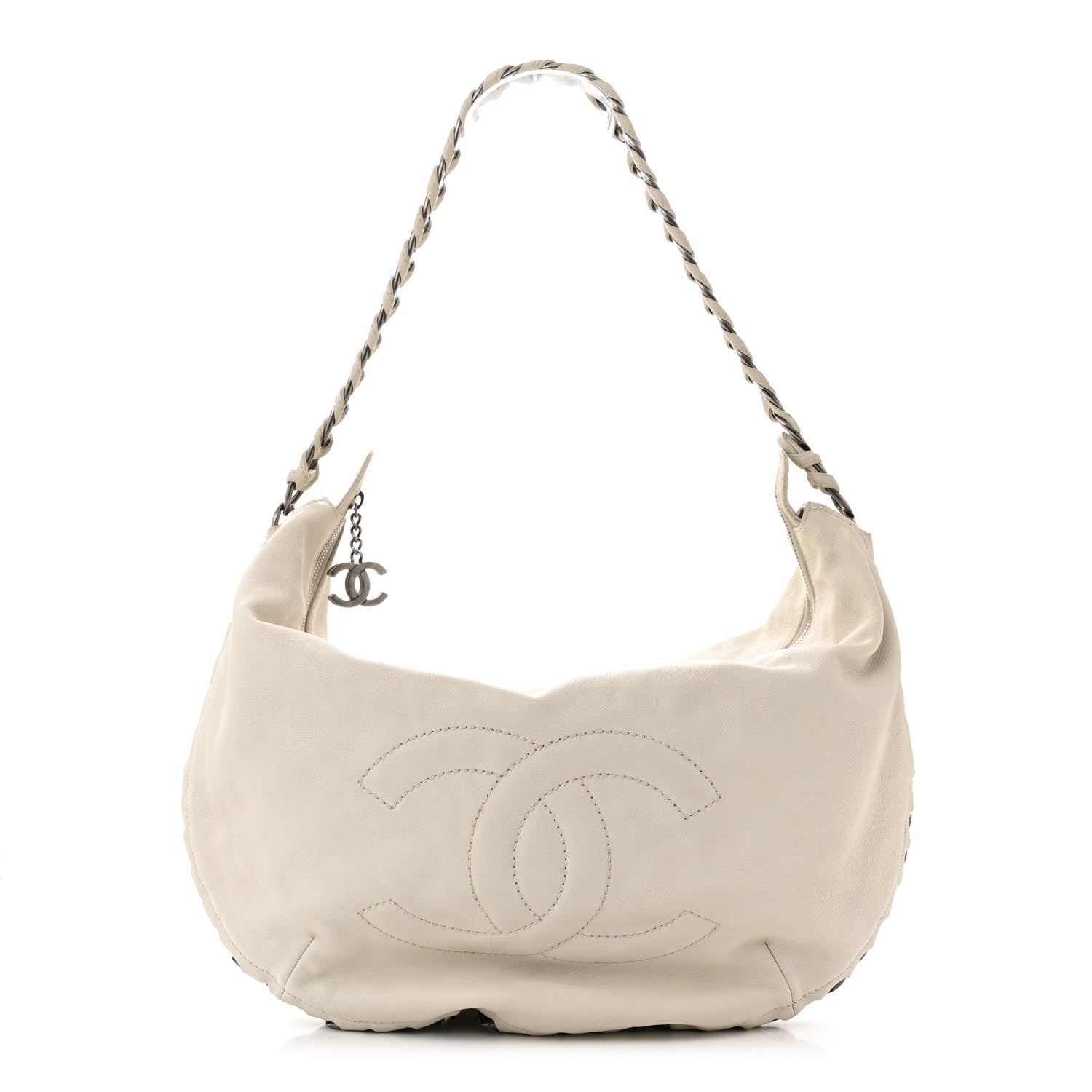 Chanel Calfskin Modern Chain Hobo White 1 of 12
