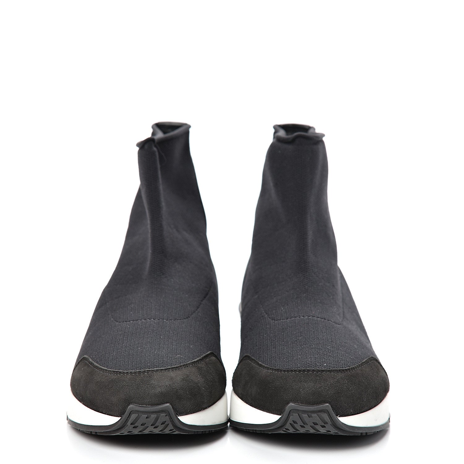 Hermes Mesh Calfskin Suede Soft Sneakers 37 Black 2 of 9