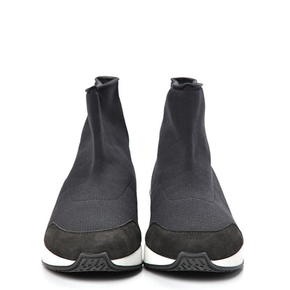 Hermes Mesh Calfskin Suede Soft Sneakers 37 Black 2 of 9