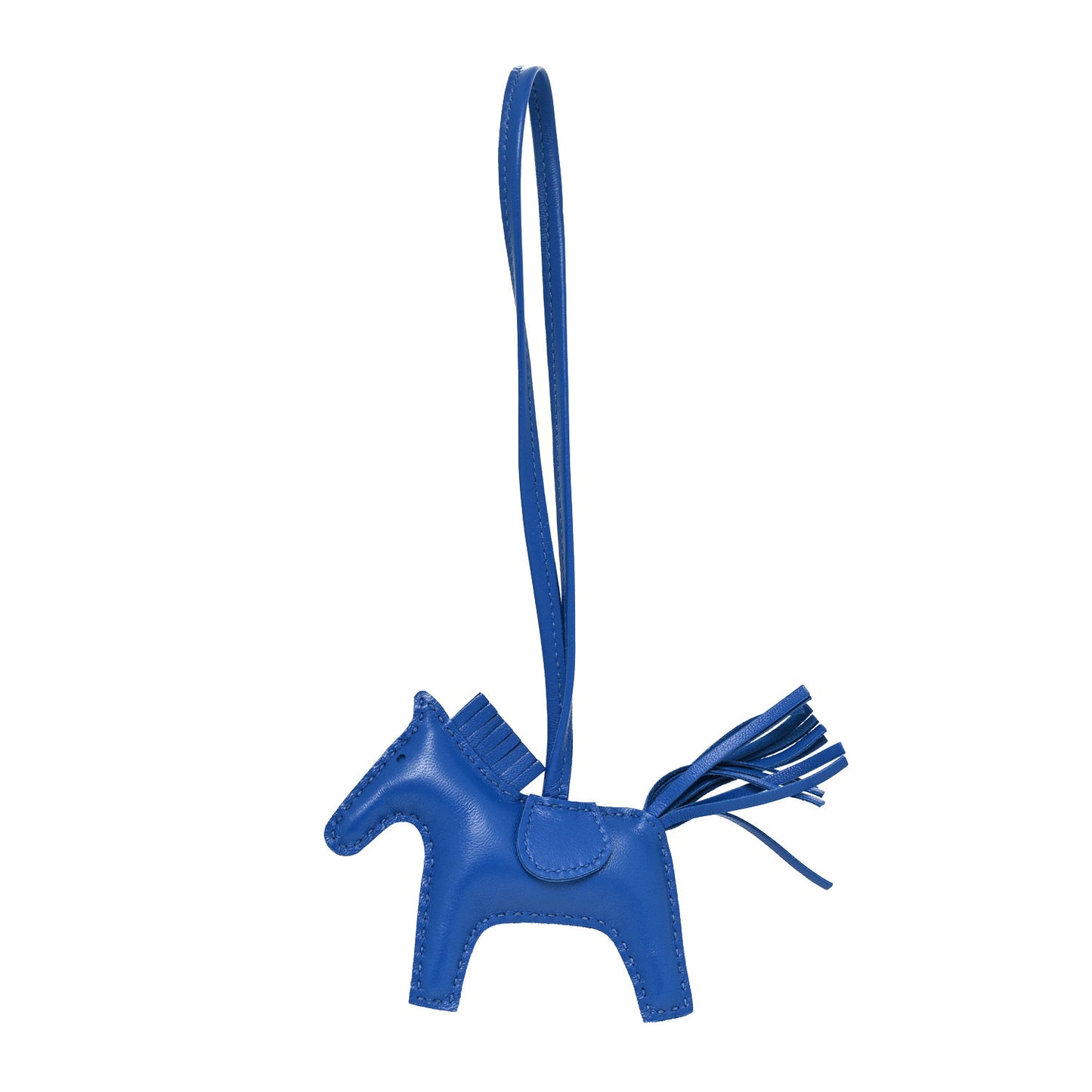 Milo Lambskin Grigri Rodeo Horse Bag Charm PM Bleu France
