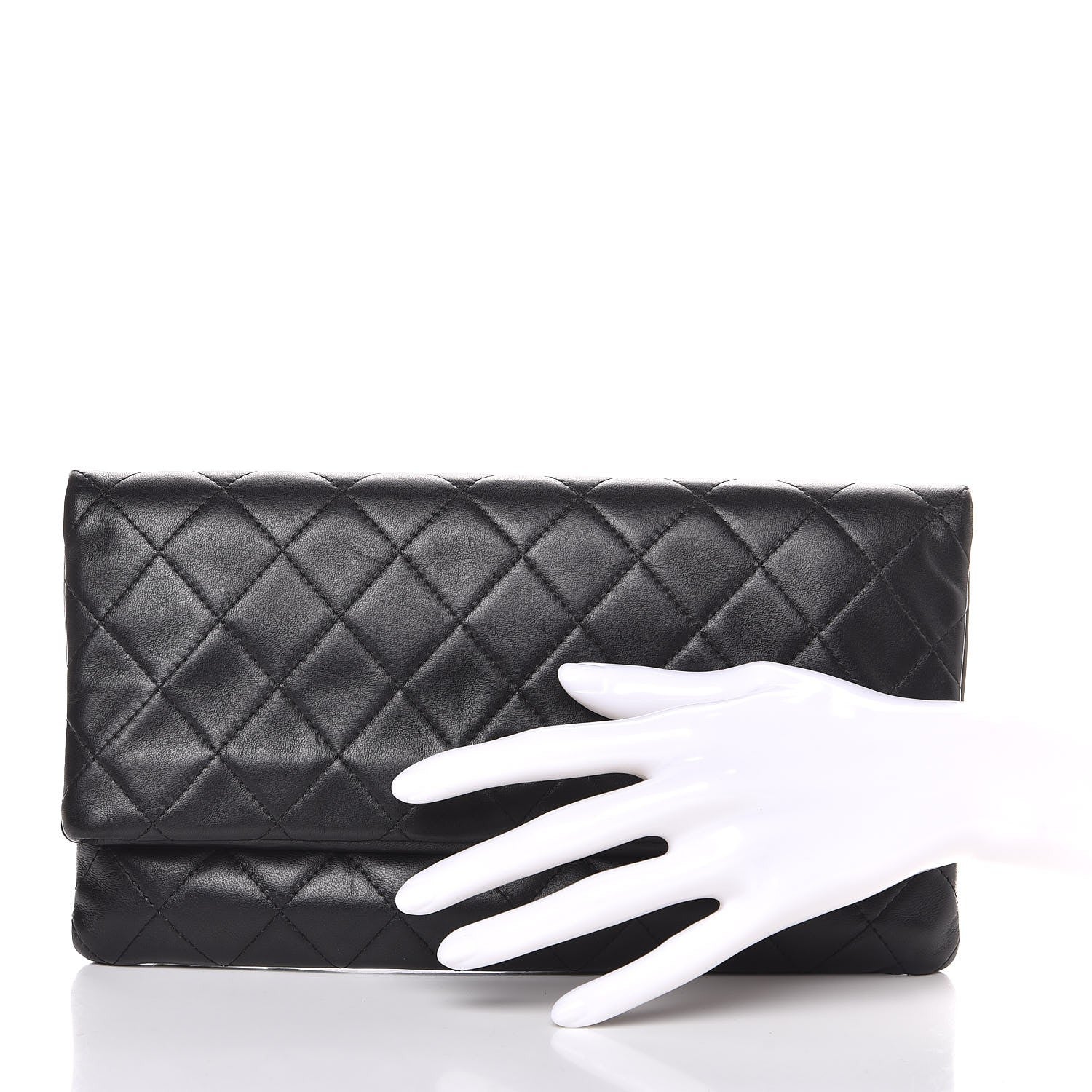Chanel Lambskin Quilted CC Beauty Clutch Black 2 of 9