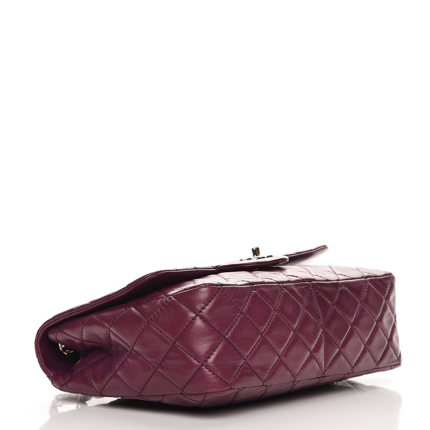 Lambskin Quilted Jumbo Single Flap Purple