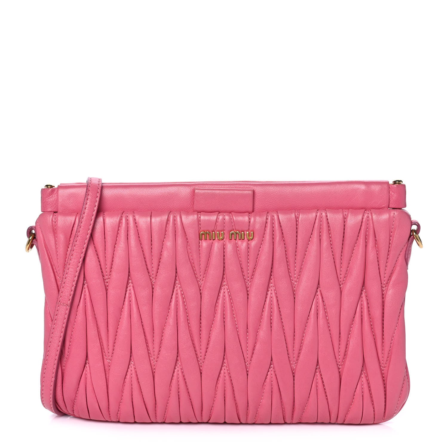 Miu Miu Nappa Matelasse Crossbody Peonia 1 of 16