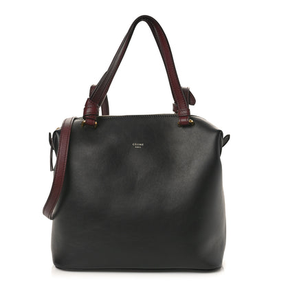 Celine Lambskin Small Soft Cube Satchel Black Burgundy 1 of 8