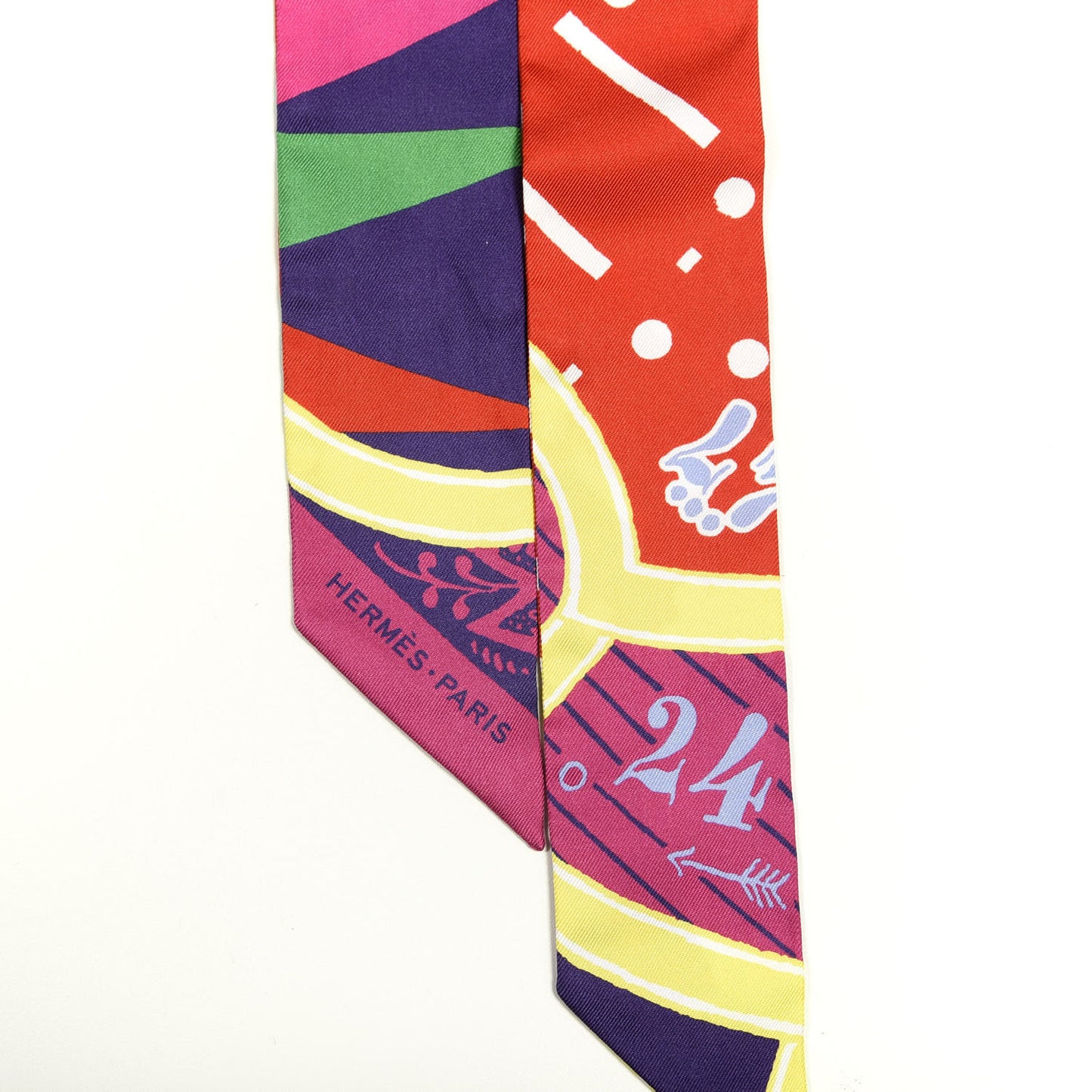 Silk Jeu de Soie Uniforme Twilly Fuchsia Rouge Multi