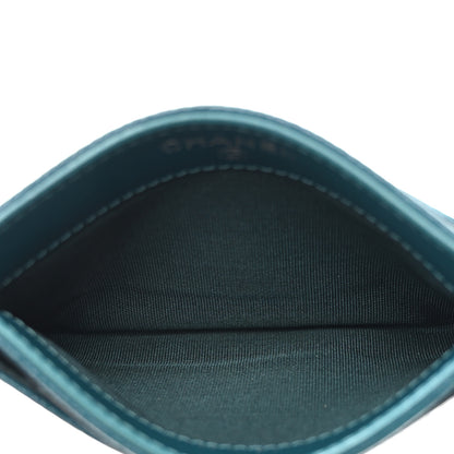 Chanel Caviar Timeless CC Card Holder Wallet Blue 5 of 10