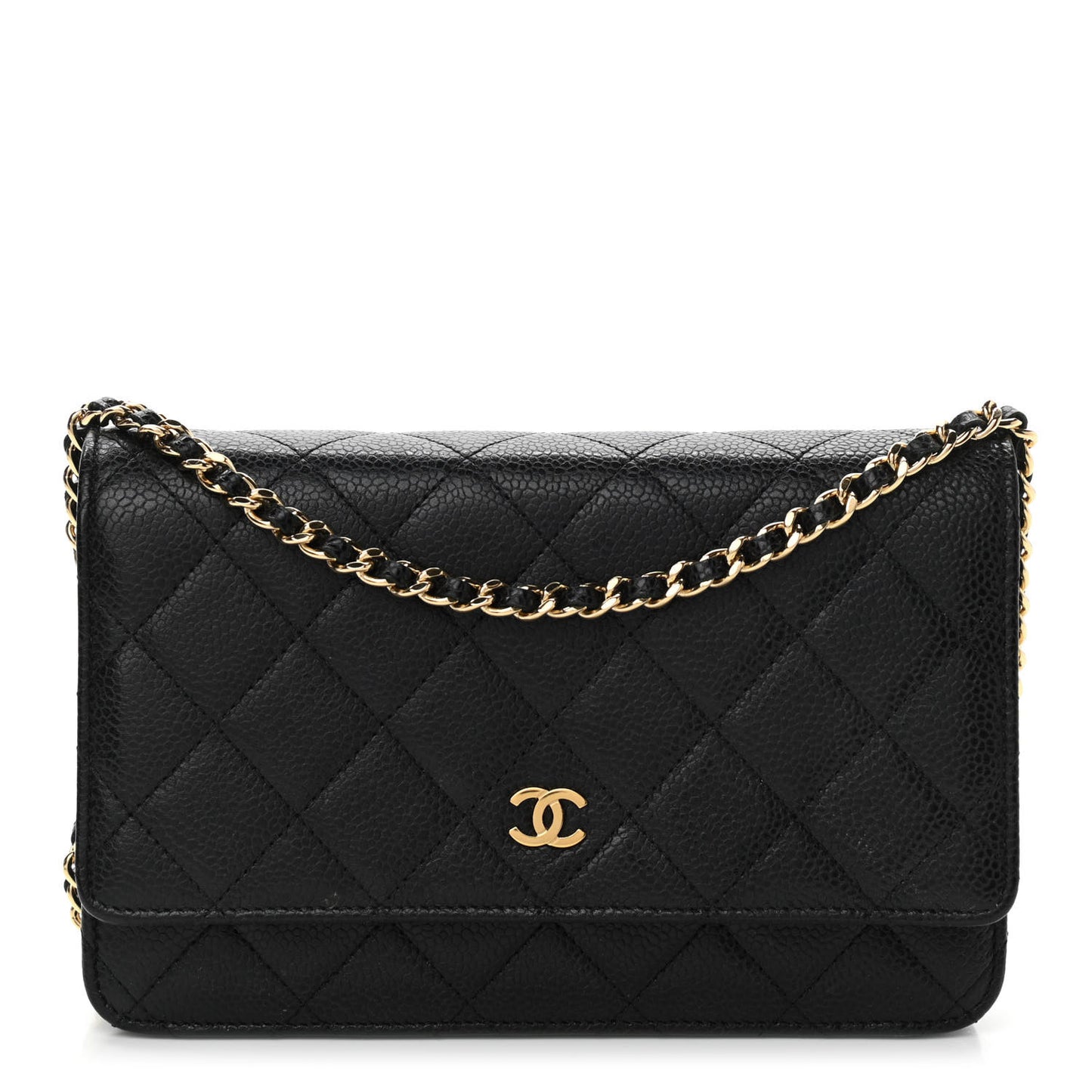 Caviar Quilted Wallet On Chain WOC Black