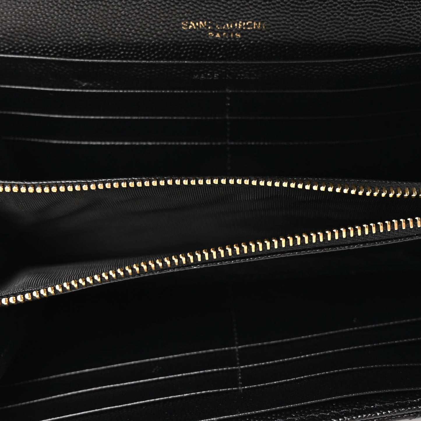 Grain De Poudre Matelasse Chevron Monogram Flap Wallet Black