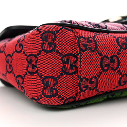 Gucci Monogram Multicolor Matelasse Diagonal Small GG Marmont Shoulder Bag Light Blue Pink Blue Green Red 9 of 11