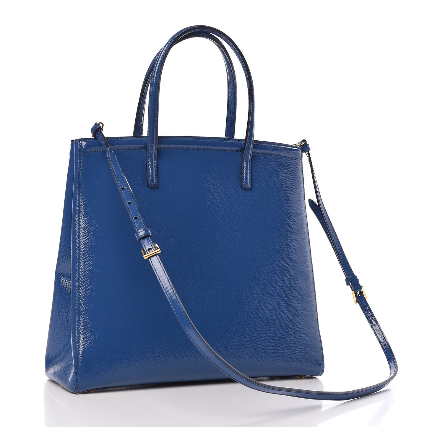 Saffiano Vernice Parabole Tote Azzurro