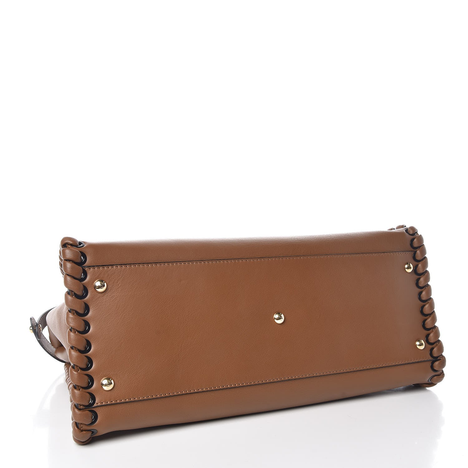 Fendi Calfskin Lace Up Large Peekaboo Iconic Satchel Cognac 5 of 11