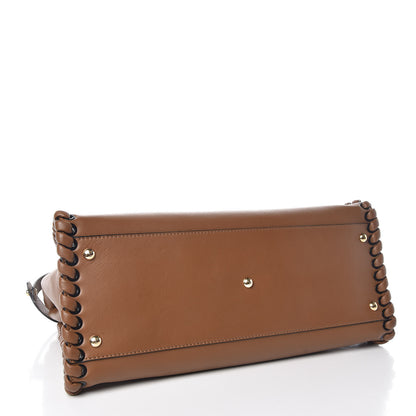 Fendi Calfskin Lace Up Large Peekaboo Iconic Satchel Cognac 5 of 11