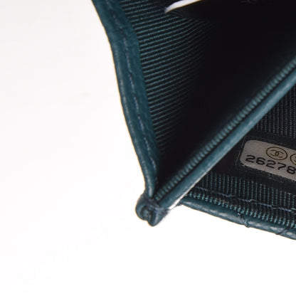 Chanel Caviar Quilted Flap Card Holder Dark Turquoise 8 of 11