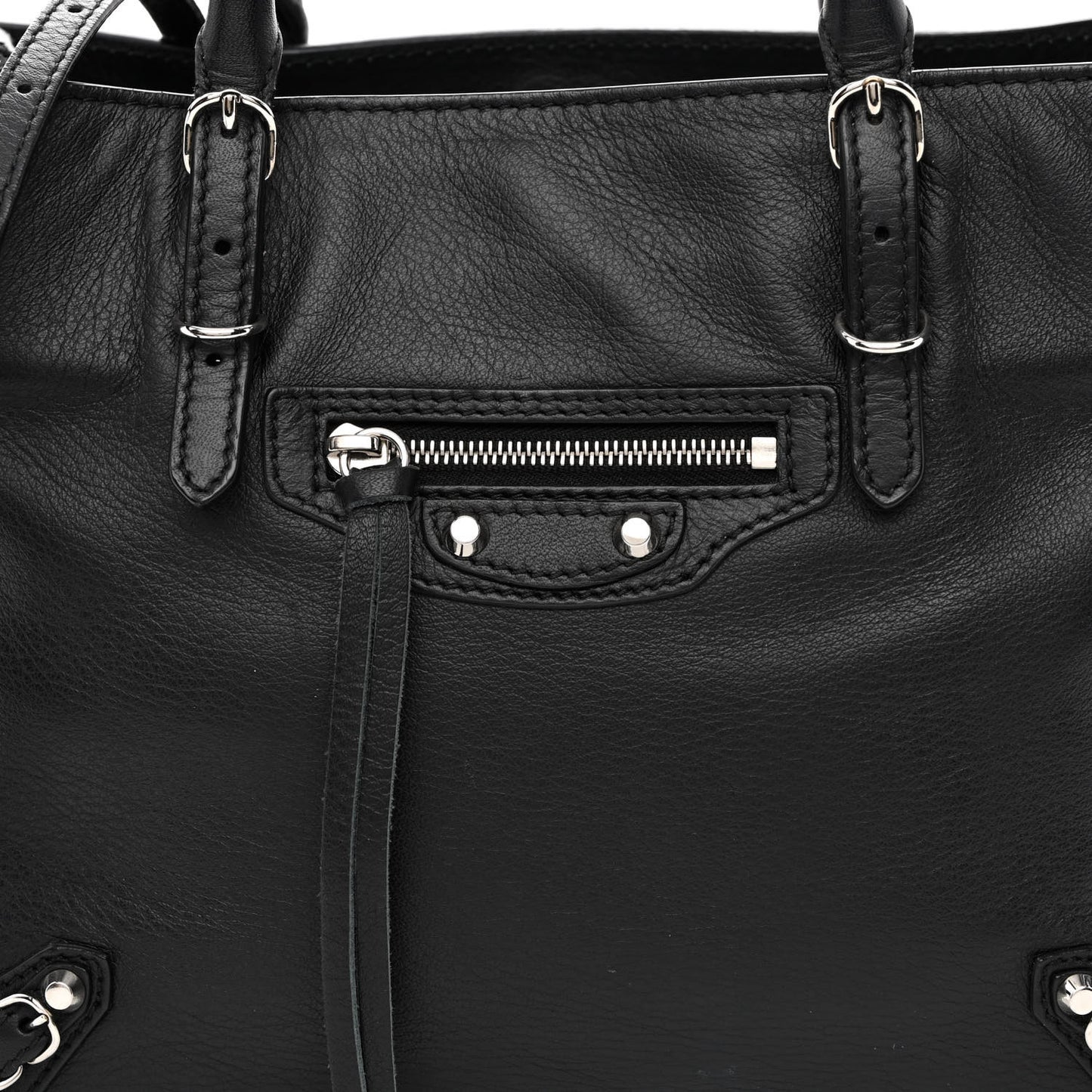 Calfskin Papier Mini A4 Zip Around Tote Black