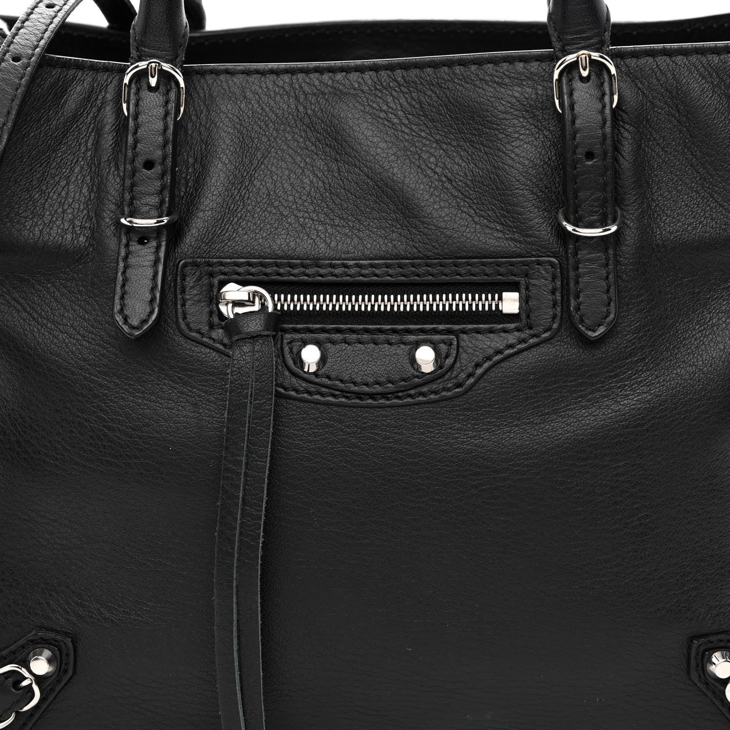 Balenciaga Calfskin Papier Mini A4 Zip Around Tote Black 9 of 12